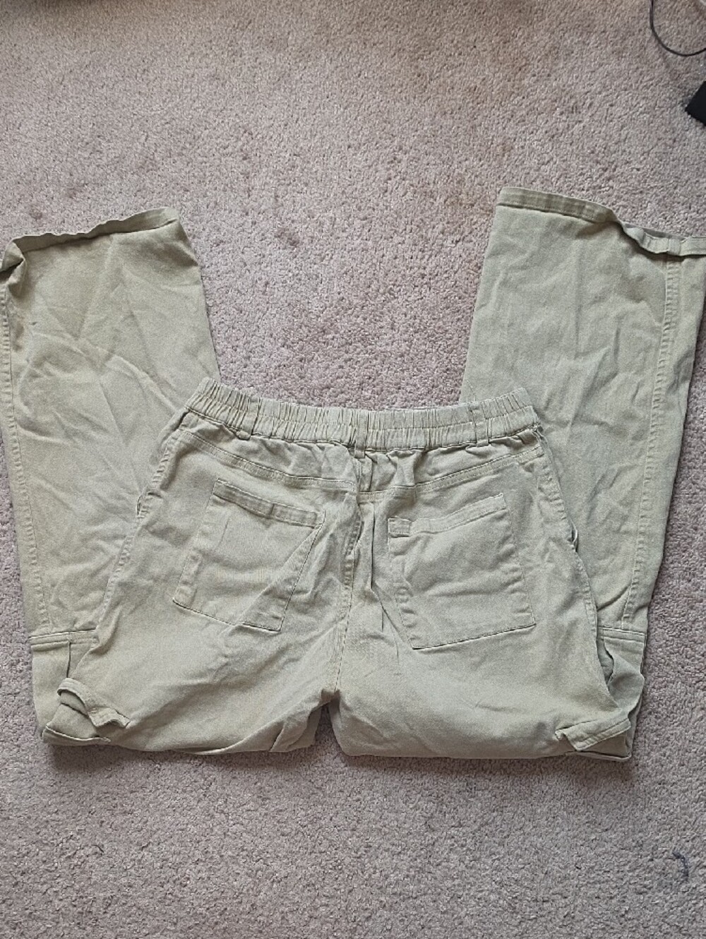 Women's Casual Elastic-Waist Tan Pants-School Uniform - Picture 2 of 7